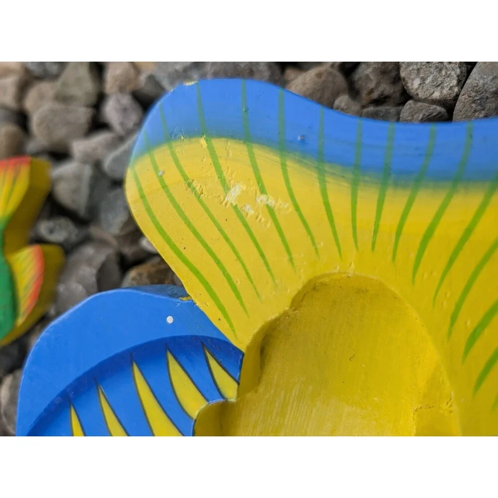 Colorful Fish Aquatic Hand Cut Painted Wooden Puzzle 5 Pieces Underwater 8